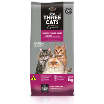Three Cats Salmão Frango Carne - 1kg Three Cats Salmão Frango Carne - 1kg